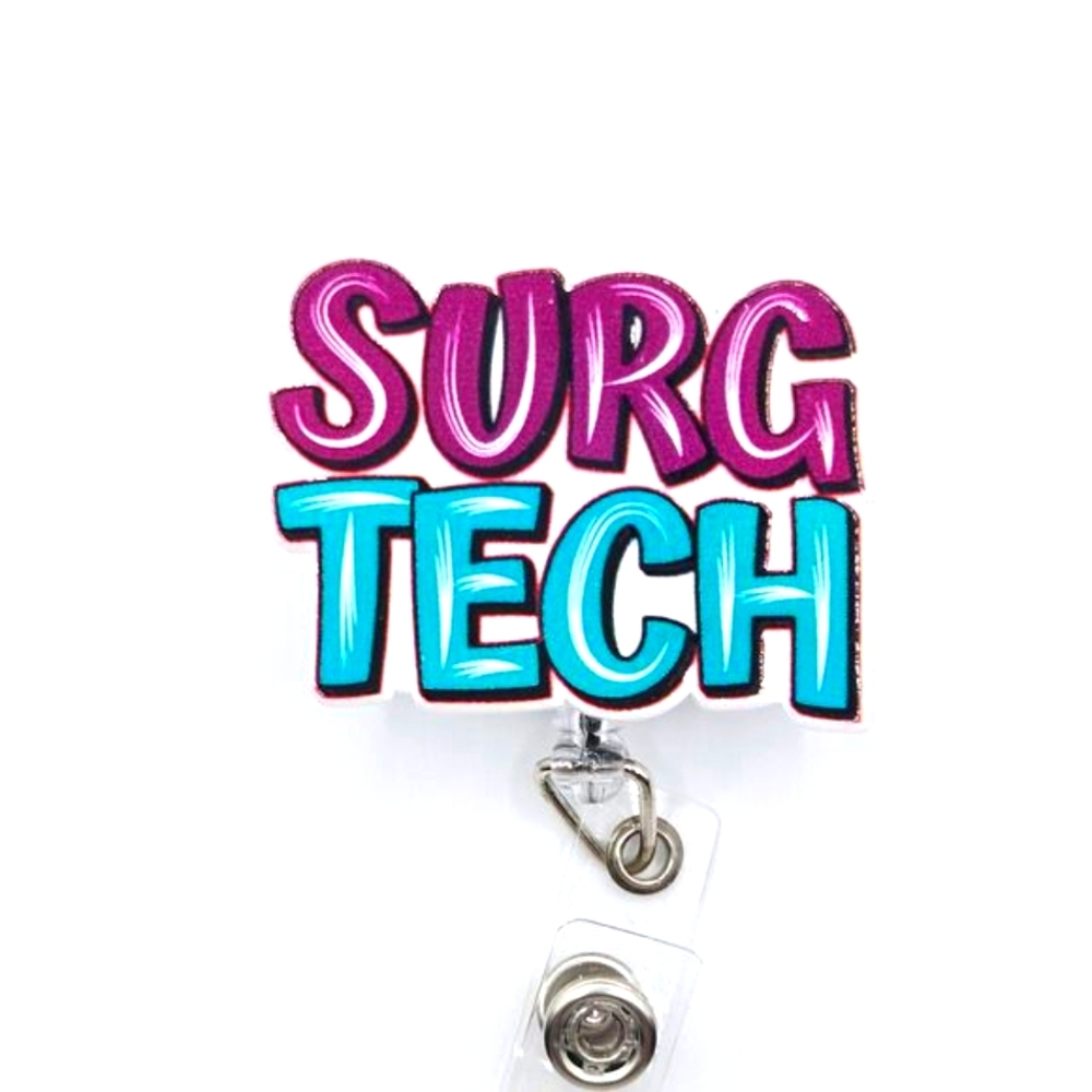 Surg Tech Acrylic Retractable Badge ID Reel Mix Or Match
